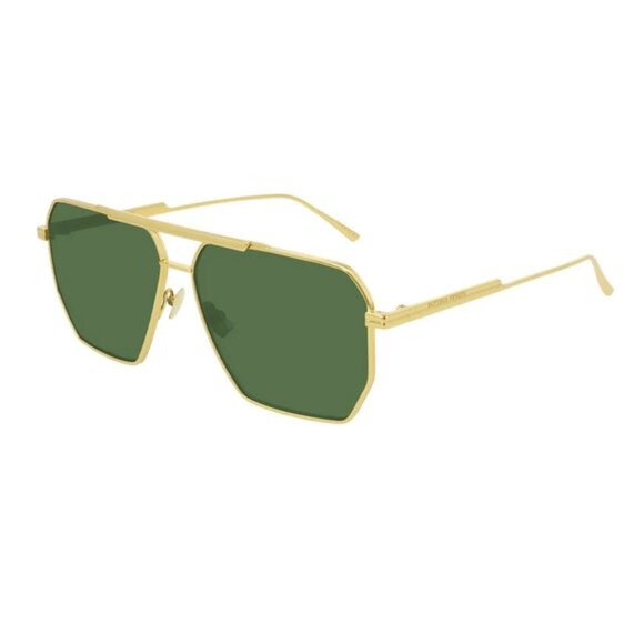 Bottega Veneta Aviator Sunglasses Gold Green BV1012S - Picture 1 of 8